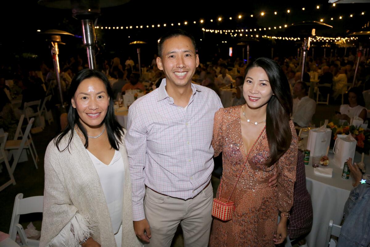 Eleanor Kay Tang, and Ethan and Nina Kay at KidWorks event in Newport Beach at Newport Beach Country Club. 