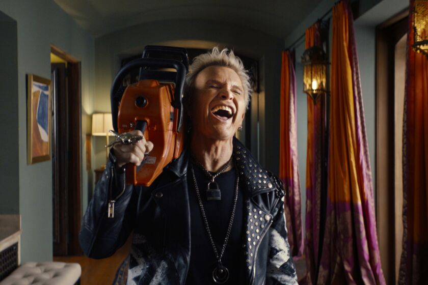 Billy Idol in a scene from the Workday 2023 Super Bowl commercial.