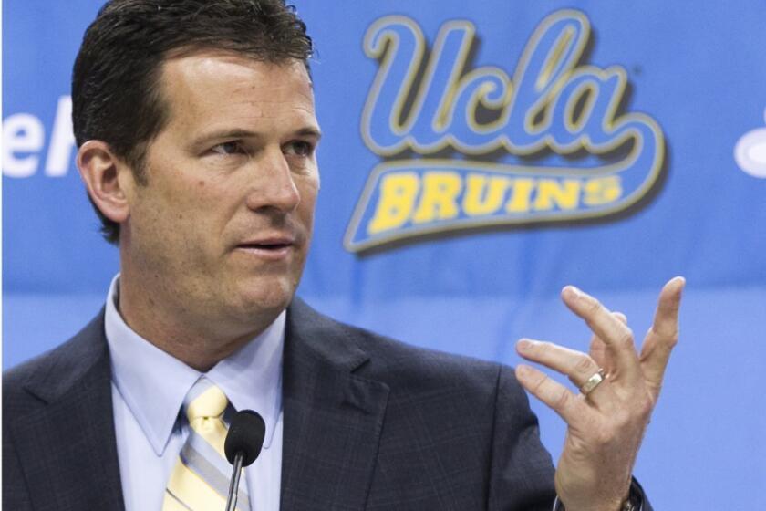 UCLA Coach Steve Alford speaks during a news conference on April 2.