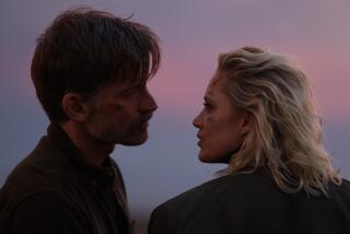 Nikolaj Coster-Waldau and Maika Monroe in the movie "God is a Bullet."