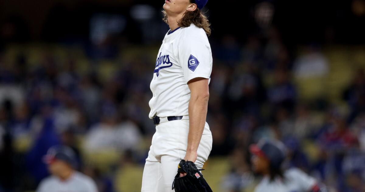 Tyler Glasnow runs into trouble early and Dodgers lose for fourth time in five games