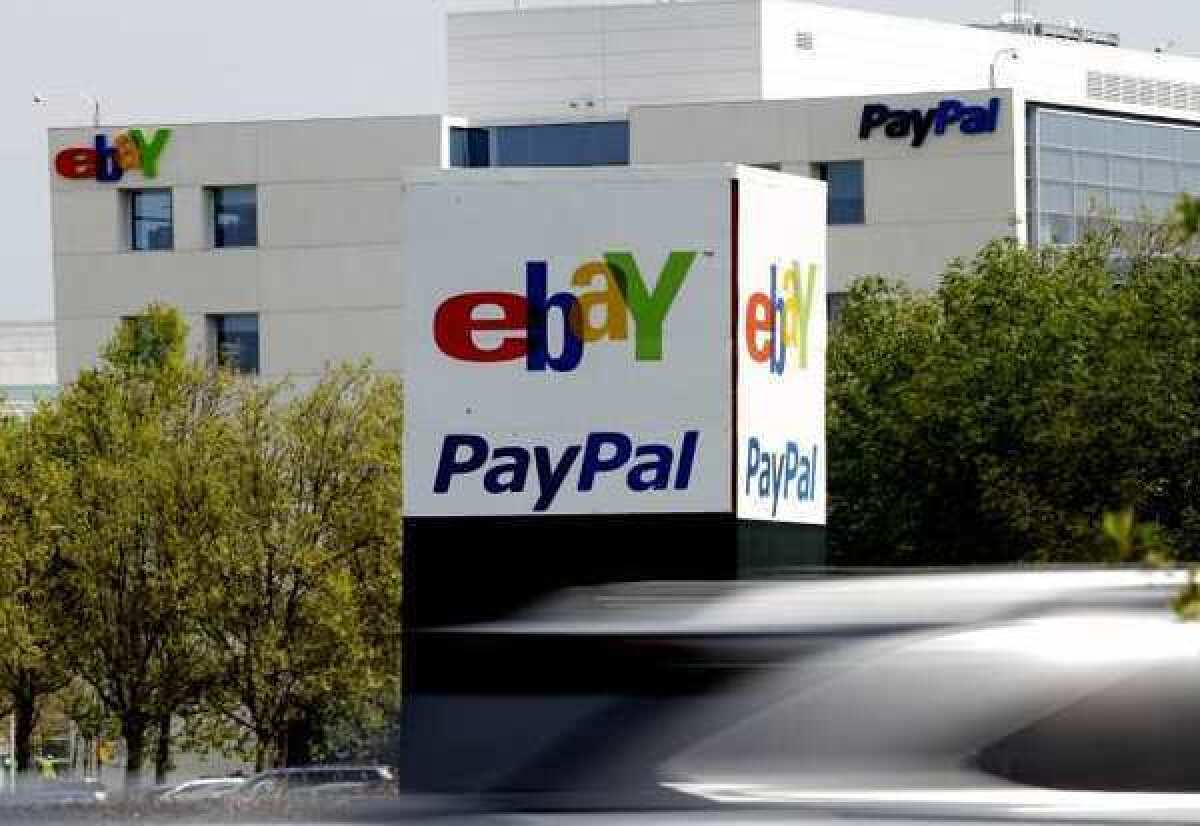 The PayPal/EBay offices in San Jose. PayPal has paired with Discover to work its way into millions of physical stores.