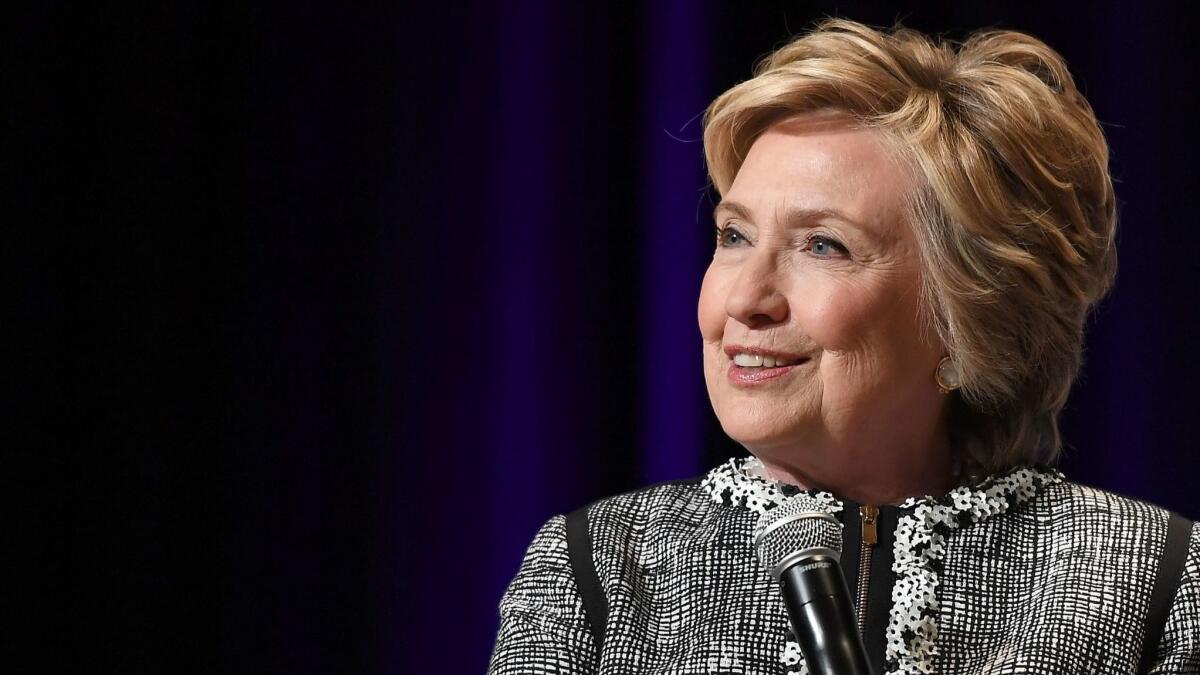 Hillary Clinton speaks in New York, New York on June 1, 2017.