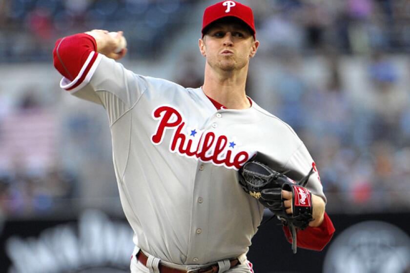Phillies right-hander Kyle Kendrick works against the Padres in his last start.