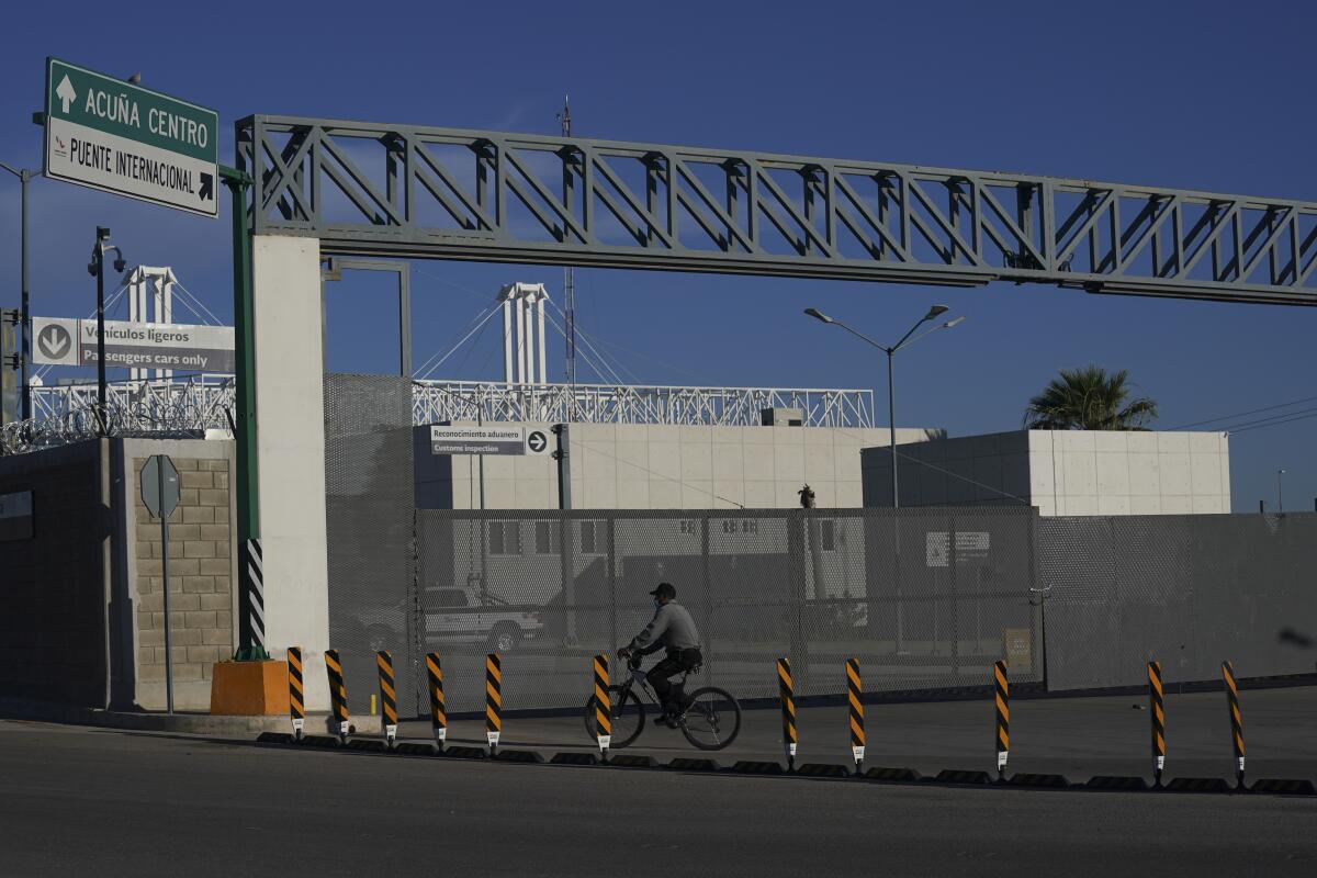 The international border bridge that connects the cities of Del Rio, Texas, and Ciudad Acuna, Mexico.