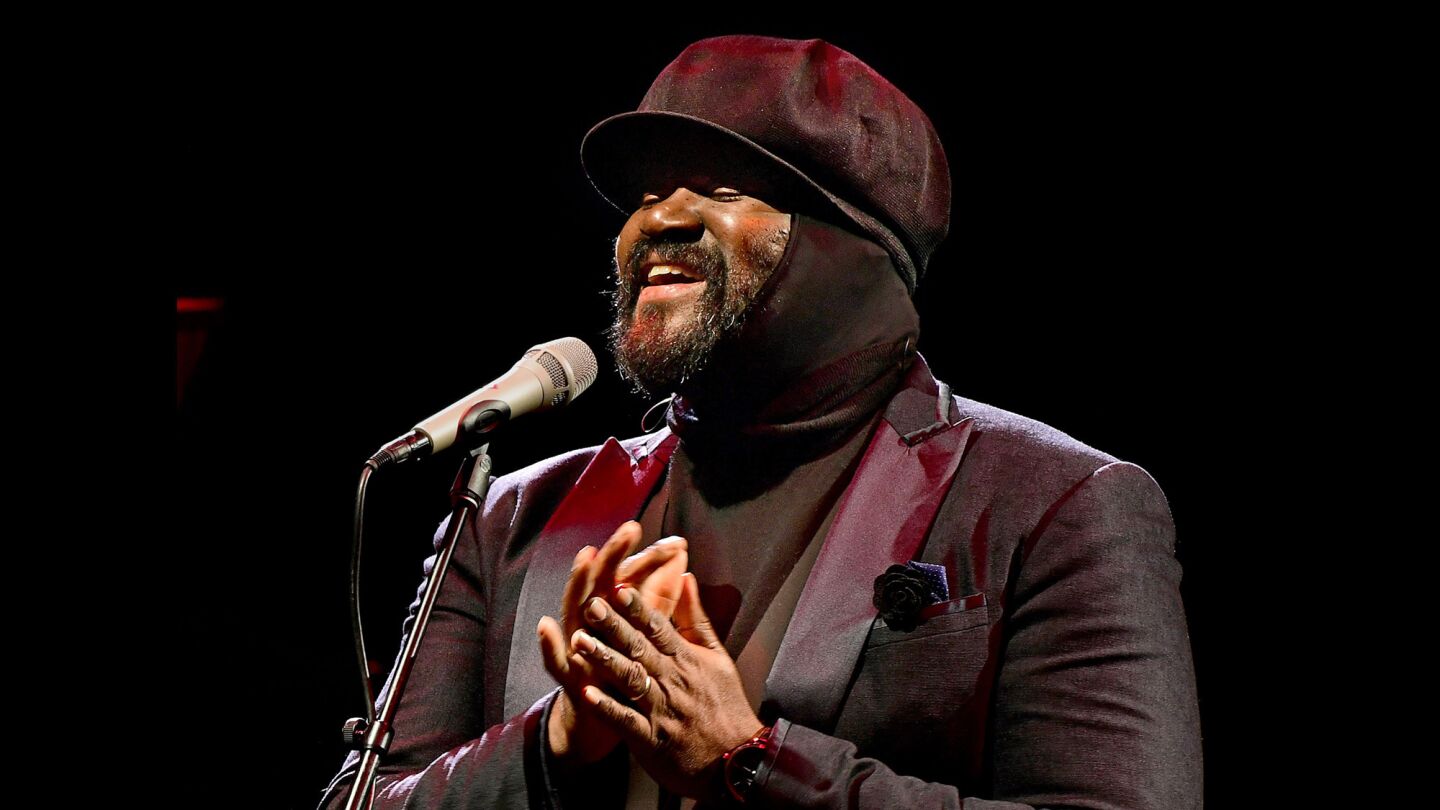 Jazz singer Gregory Porter in seen performing Wednesday at the Theatre at Ace Hotel.