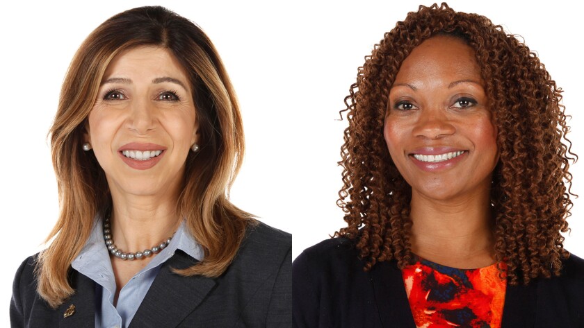 Summer Stephan and Genevieve Jones-Wright, candidates for San Diego County district attorney.