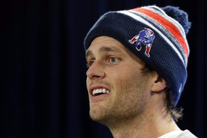 New England Patriots quarterback Tom Brady speaks at a news conference in Foxborough, Mass., on Jan. 22.