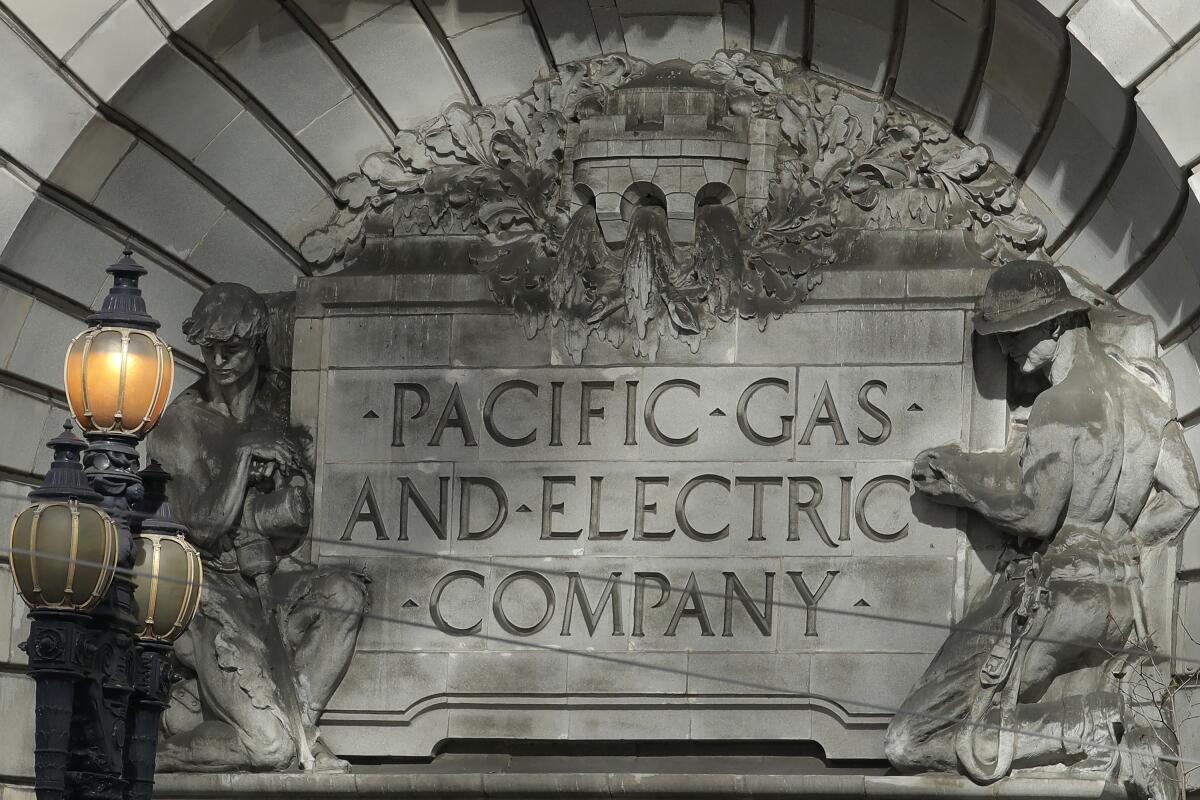 A Pacific Gas & Electric office building in San Francisco, seen in 2019.
