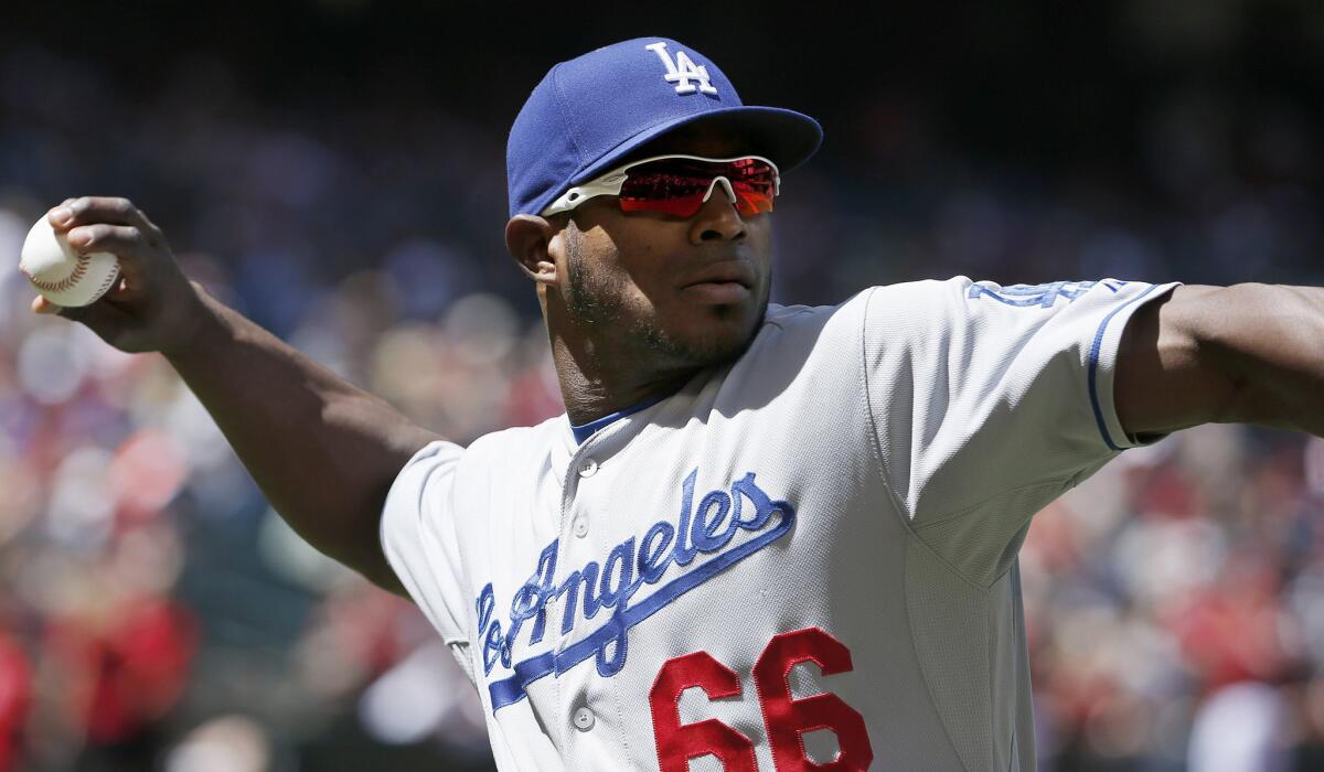 Dodgers outfielder Yasiel Puig will start in the right field on Tuesday against the San Francisco Giants. Puig has missed four of the last five games with a sore left hamstring.