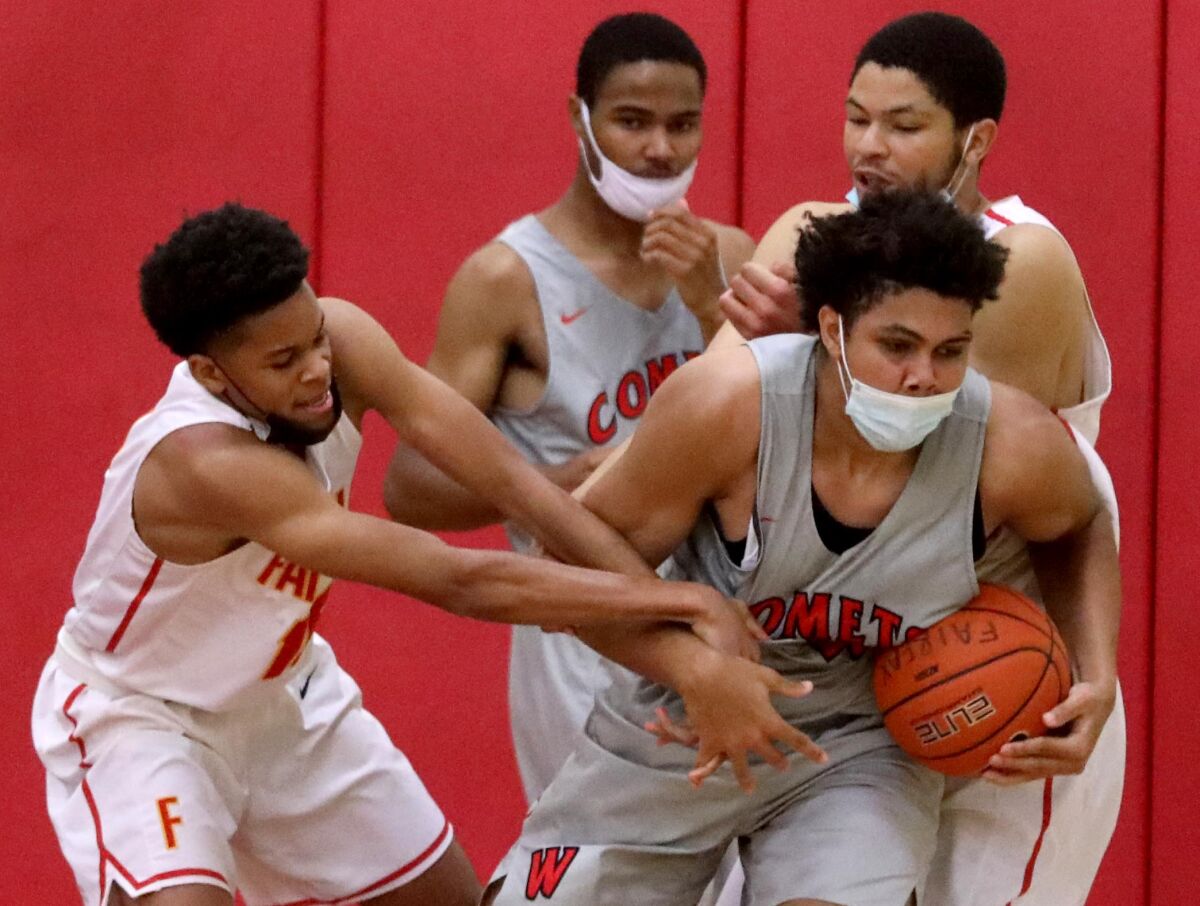 LOS ANGELES, CA - MAY 22, 2021 - - Westchester High School's #44 Angel Corona