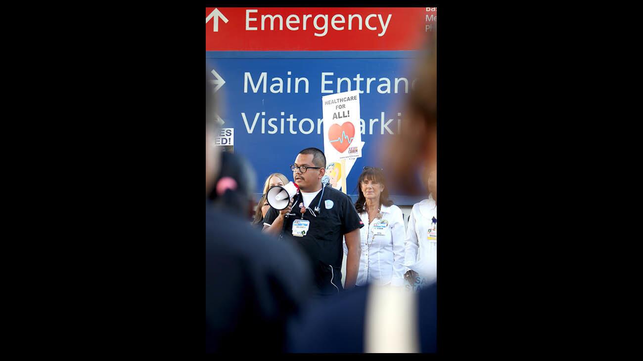 Photo Gallery: Registered nurses picket outside Providence St, Joseph Medical Center in Burbank