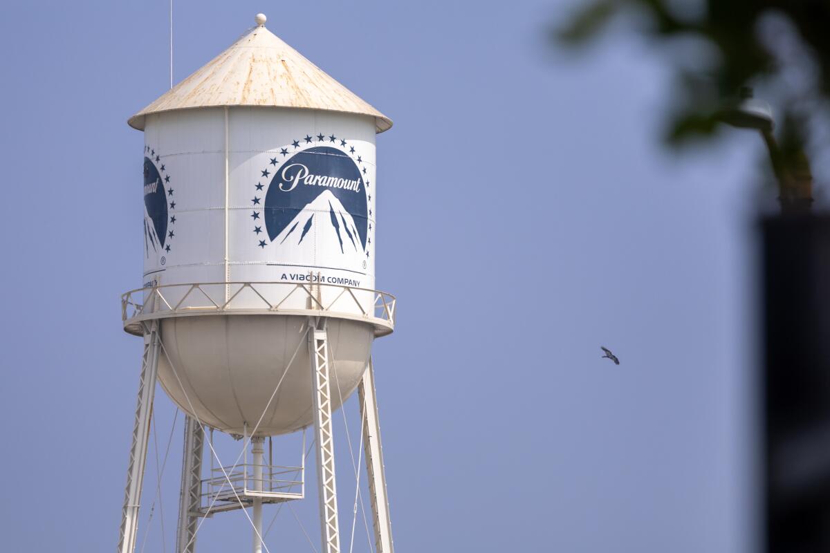 The water tower on the Paramount Pictures studio lot.