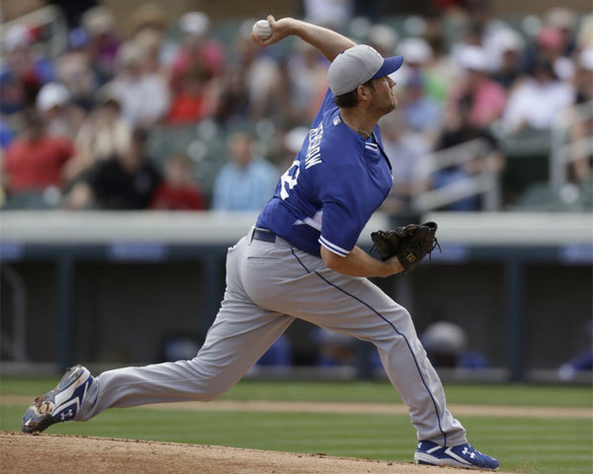 Dodgers ace Clayton Kershaw pitches against the Arizona Diamondbacks on Wednesday in Scottsdale, Ariz.