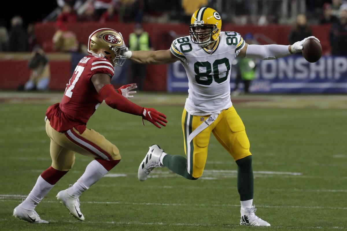 Packers get cap relief by releasing tight end Jimmy Graham - The San Diego  Union-Tribune