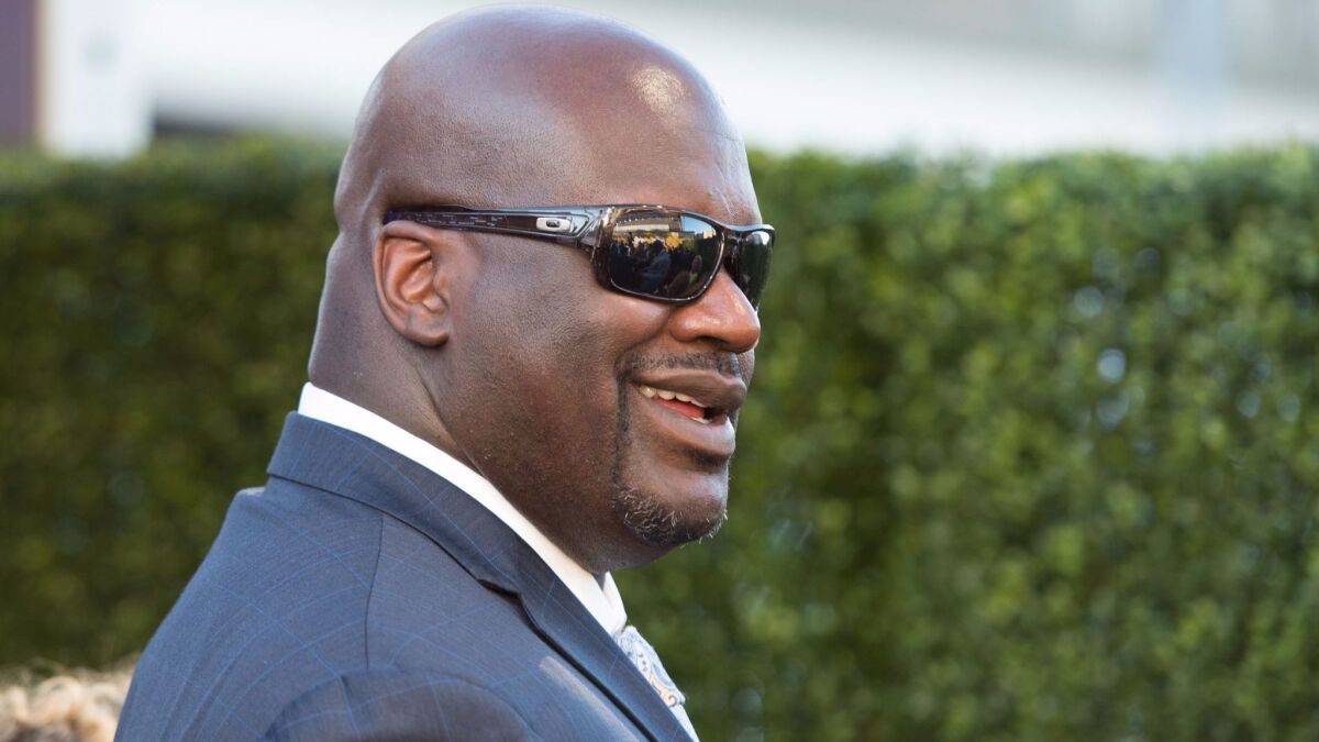 Shaquille O'Neal arrives to the annual NBA awards banquet last month in New York.