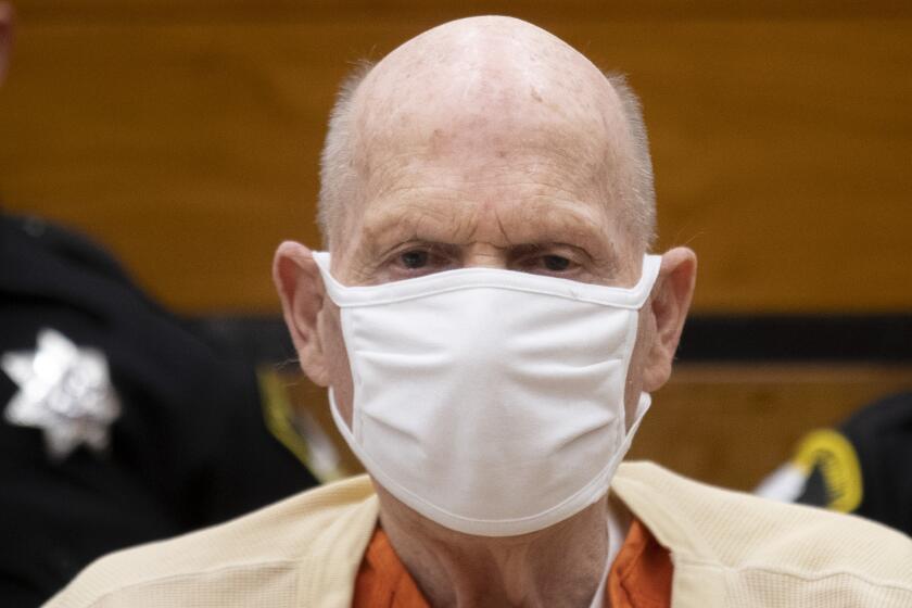 Joseph James DeAngeleo Jr., dubbed the Golden State Killer, appears in court as victims recount the impact of his rapes.