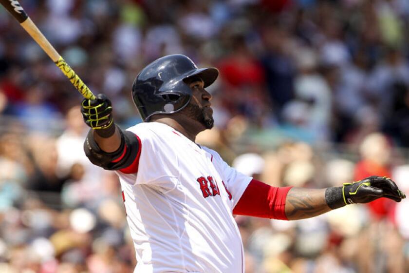 Designated hitter David Ortiz, who happened to connect for a solo home run in this exhibition game at-bat, had a slow spring after helping carry the Red Sox to the World Series title last season.