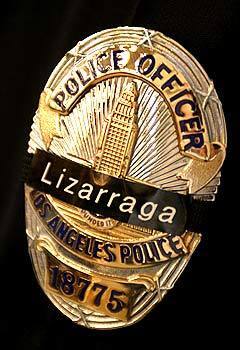 lapd badge with black band