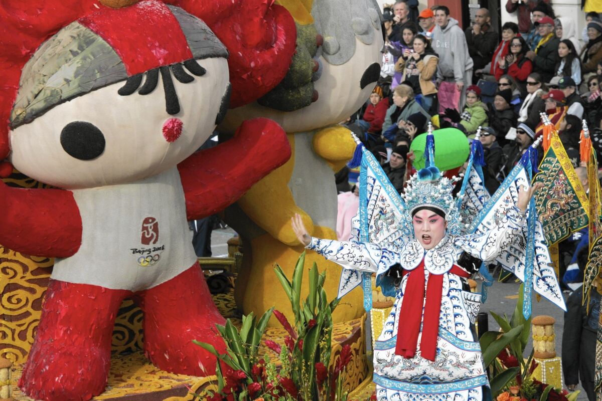 Human-rights organizations hoped to use the 2008 Rose Parade's most controversial entry, "One World, One Dream," featuring the five official mascots of the Beijing Olympics, as a rallying point for protests over China's human-rights record.