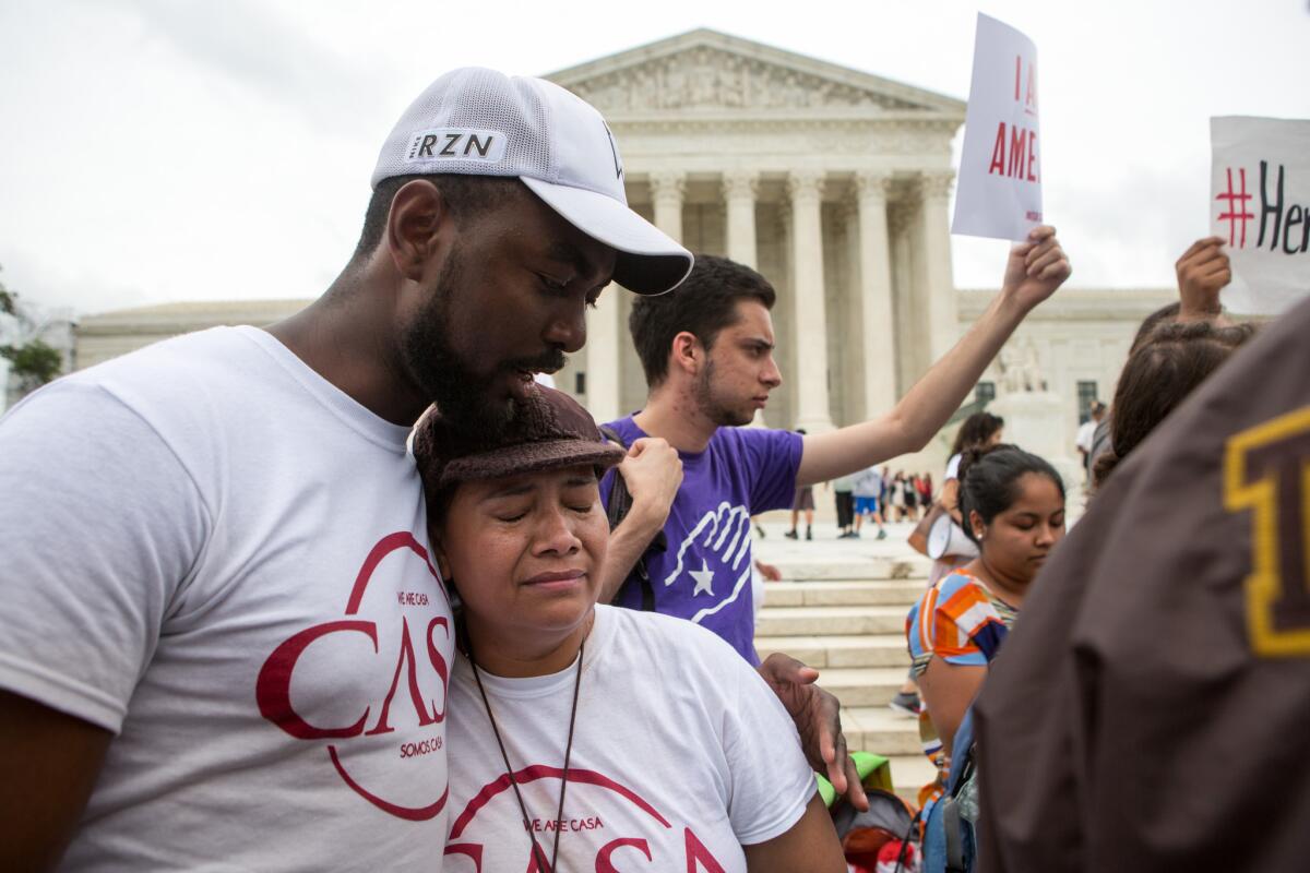 Rosario Reyes, a Salvadoran mother in the U.S. illegally, reacts to the Supreme Court deadlock that blocks Obama's immigration reform plan.