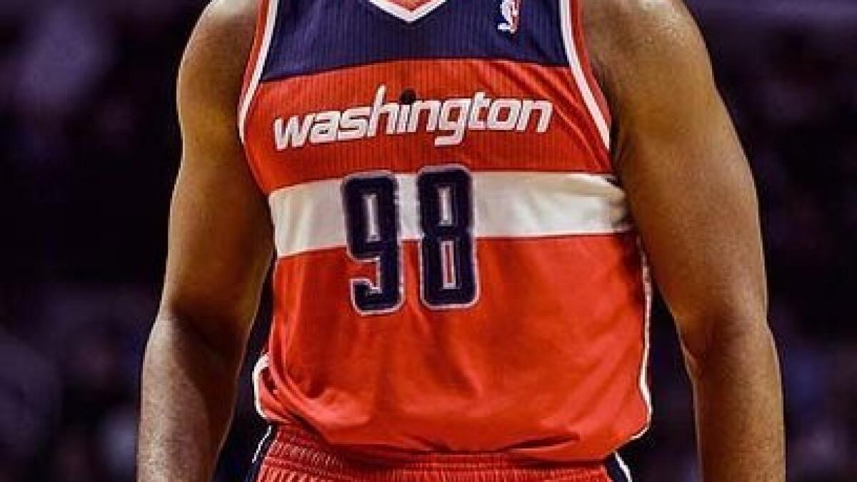 Washington Wizards home game basketball jersey worn by Jason