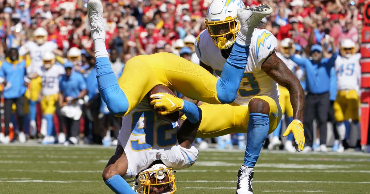Justin Herbert interception seals Chargers' loss to Chiefs - Los Angeles  Times
