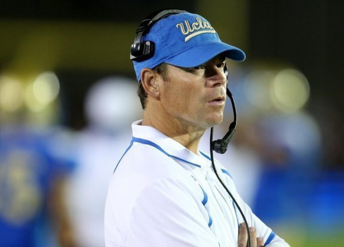 UCLA Coach Jim Mora said the Pac-12's having five teams ranked in the top 25 "speaks of the quality of football in the Pac-12. It my mind it has always been a powerful conference."