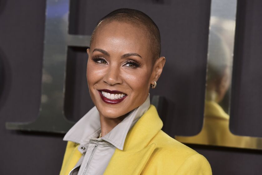 FILE - Jada Pinkett Smith arrives appears at the premiere of "Bel-Air" in Santa Monica, Calif., on Feb. 9, 2022. Pinkett Smith has a book deal with Dey Street Books for a memoir. The book is currently untitled and scheduled for next fall. (Photo by Jordan Strauss/Invision/AP, File)