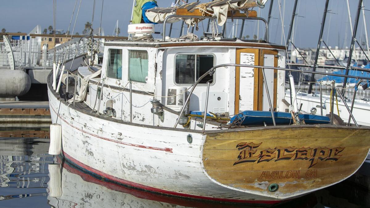 Escape, a 41-foot sailboat, was put up for auction Tuesday by the city of Newport Beach but attracted no bids.