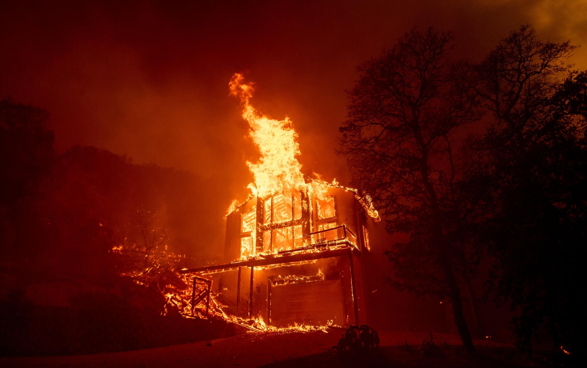 A home burns in Napa County.