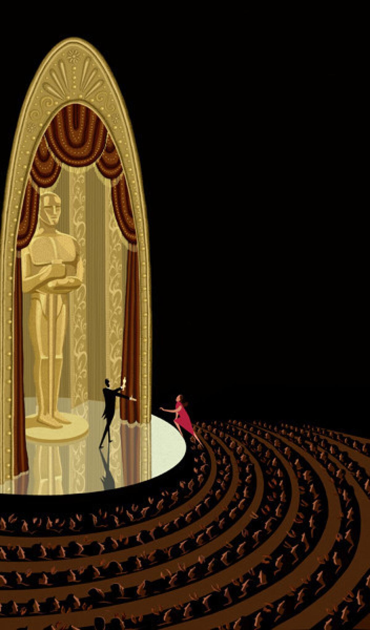 Academy Award illustration for Sunday Calendar. Illustration by Adam Simpson/For The Times.