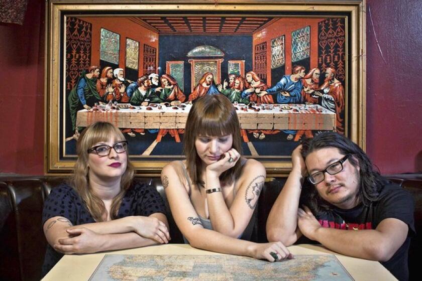 TRIO: Ali Koehler, left, Bethany Cosentino and Bobb Bruno of Best Coast are touring with music that started with Cosentino in New York thinking she "wanted to make that California sound accessible to everyone."