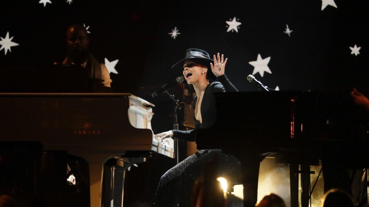 Alicia Keys performs at the 61st Grammy Awards at Staples Center in between being one of show's best hosts in modern memory.