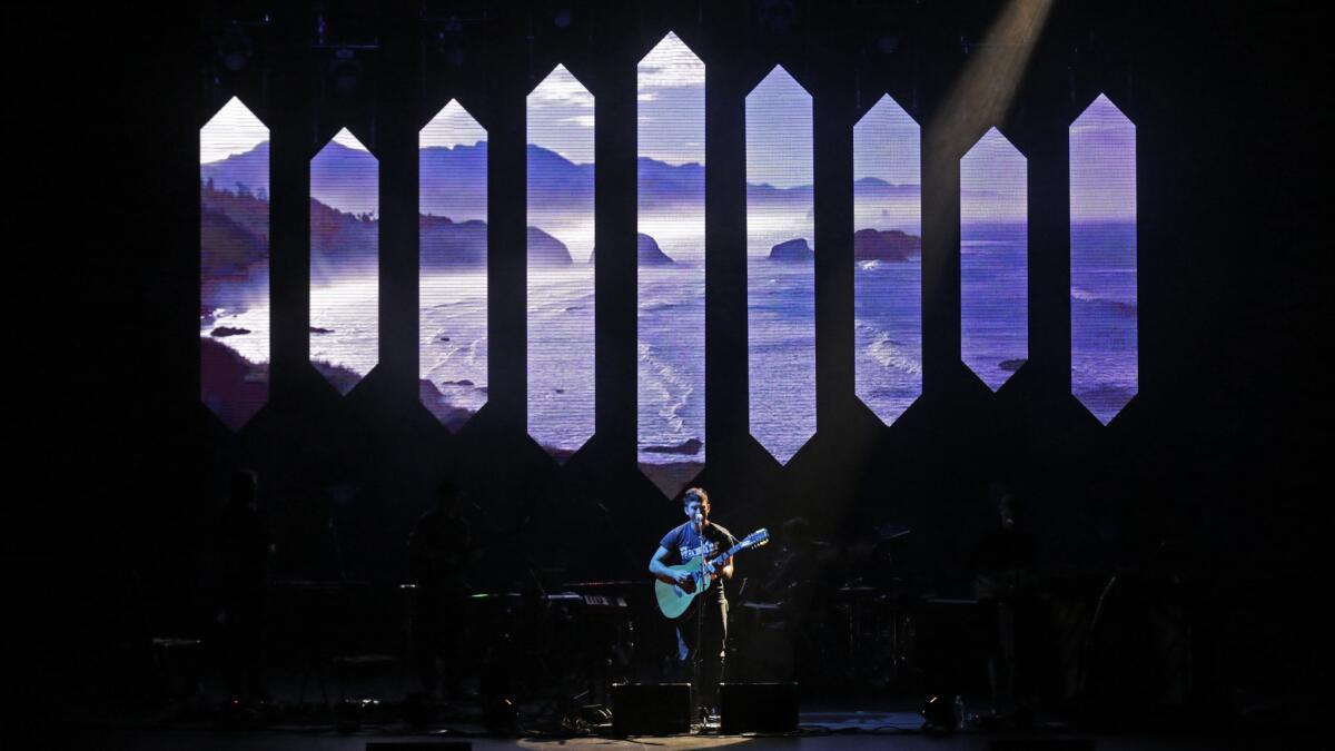 Sufjan Stevens performs during the first of two nights at Dorothy Chandler Pavilion in downtown Los Angeles.