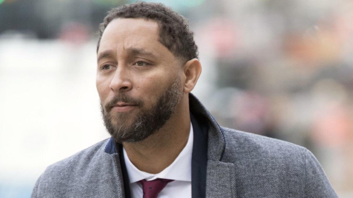 Former USC assistant basketball coach Tony Bland arrives at federal court in New York on Jan. 2.