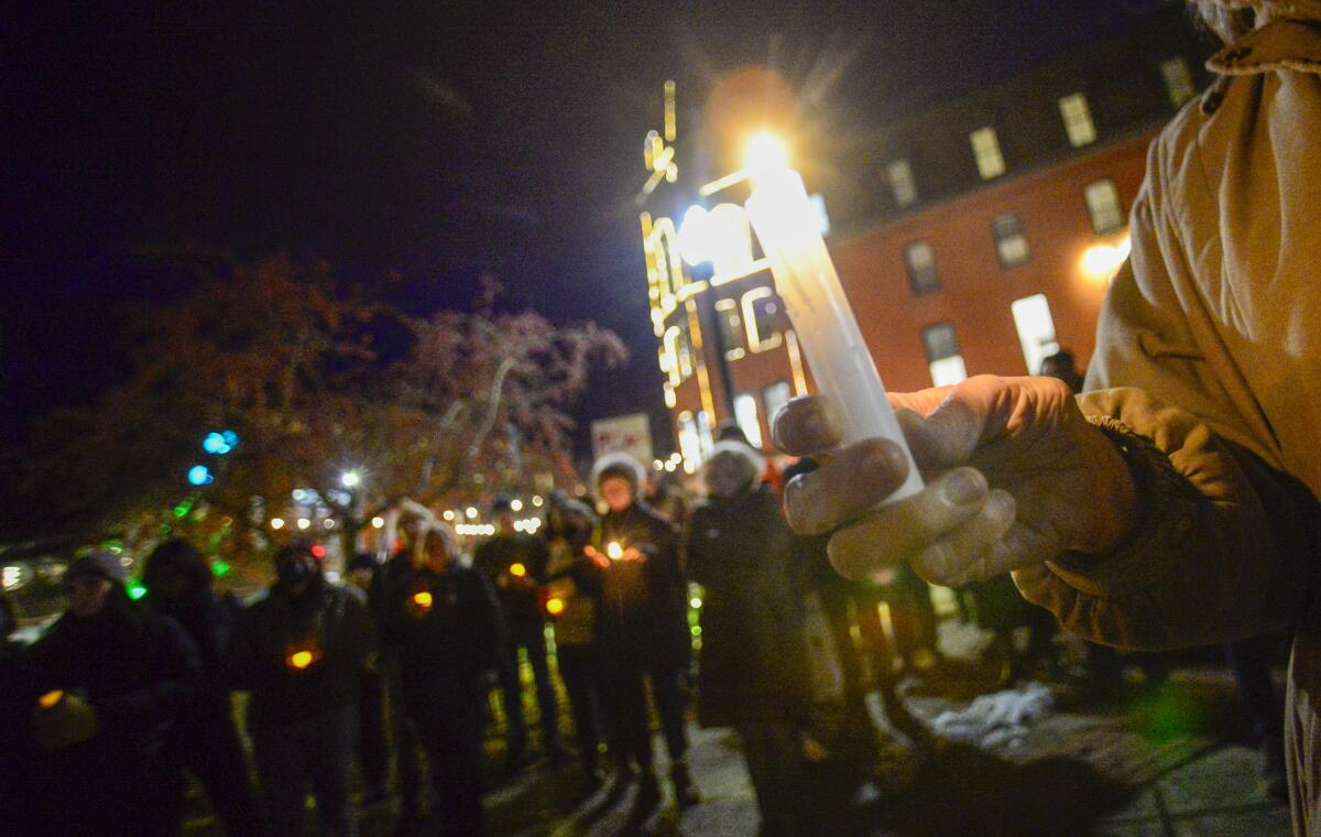 Candlelight vigil for three college students of Palestinian descent who were shot in Vermont