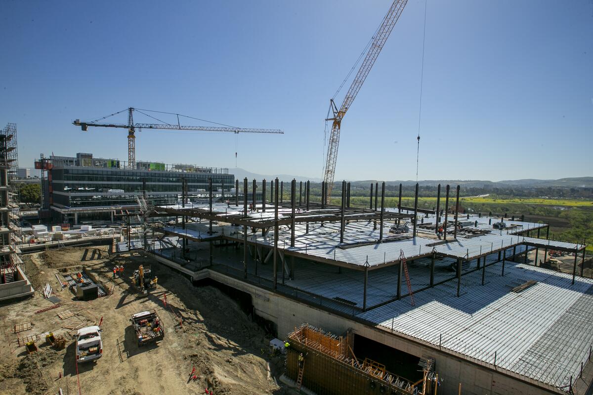 The UCI Health–Irvine medical campus is under construction.