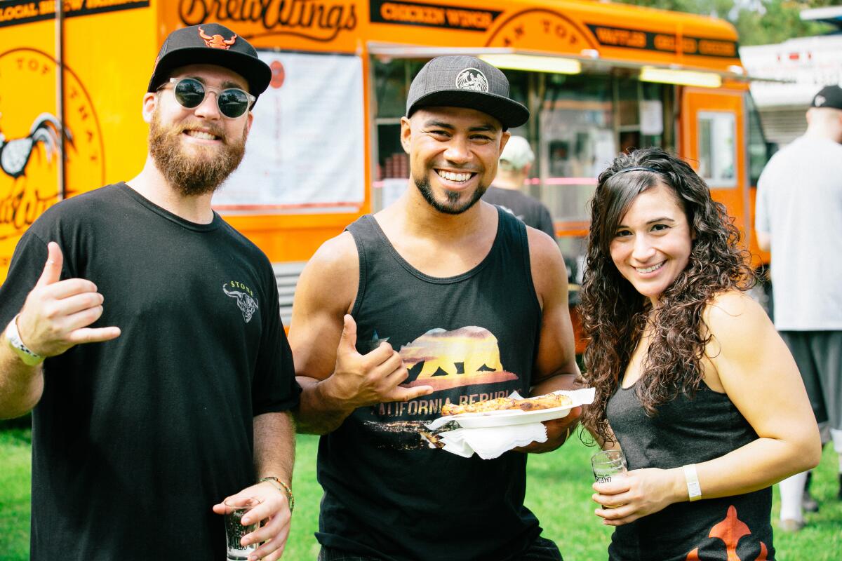 Festival-goers enjoy beer and food trucks at Oak Canyon Park in Silverado.