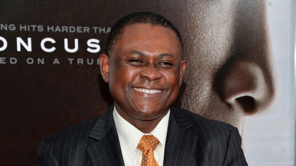 Dr. Bennet Omalu, who discovered the brain disease Chronic Traumatic Encephalopathy, which has afflicted many football players.