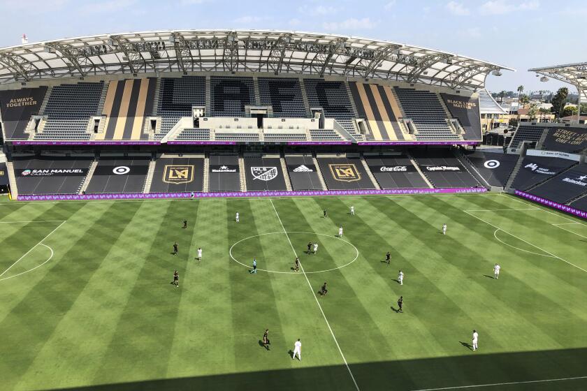 LAFC and the LA Galaxy play Aug. 22 at Banc of California Stadium with no fans in attendance.