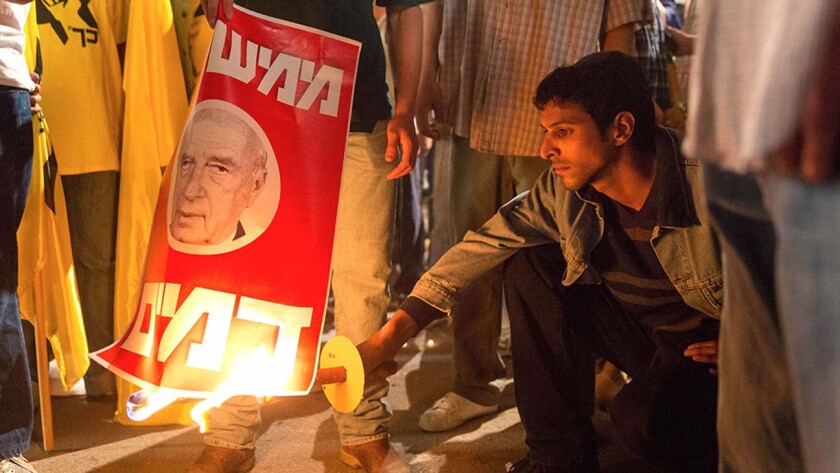 Yehuda Nahari Halevi in a scene from the Israeli film "Incitement."