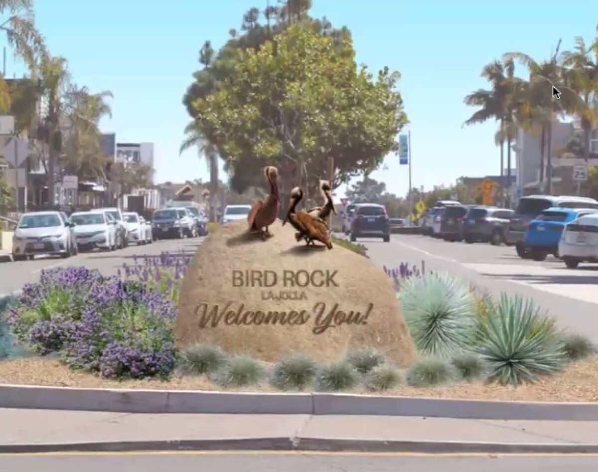 This is one of the conceptual designs for Bird Rock monument signage on La Jolla Boulevard.