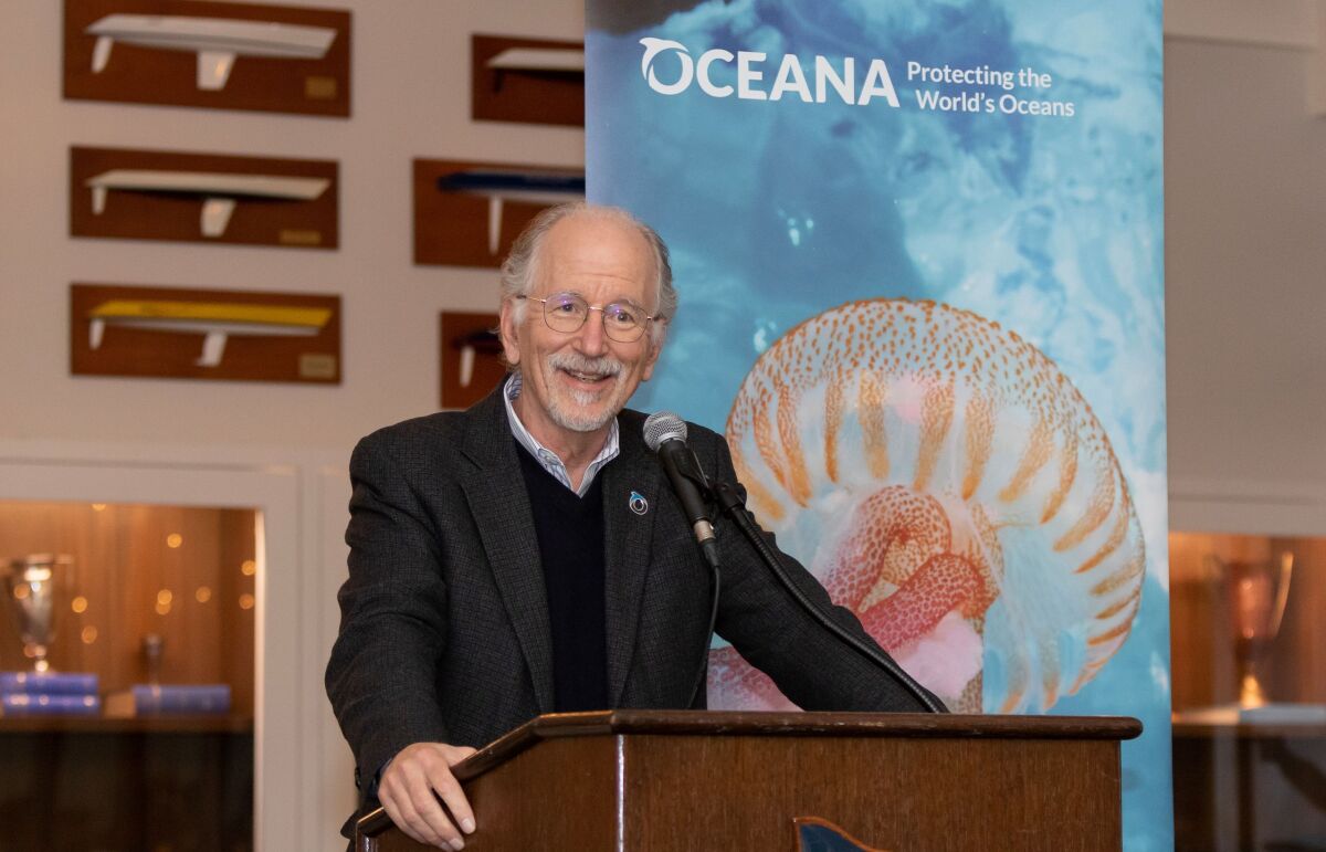 Oceana Chief Executive Officer Andy Sharpless speaks at a recent event.