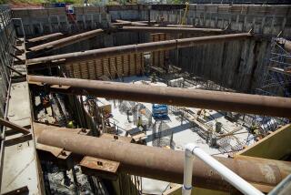 San Diego, California - April 18: Construction of the Morena Pump Station located at the southwest corner of Sherman Street and Custer Street off Morena Boulevard, just north of Interstate 8 and east of Interstate 5. Once completed in 2026, the station will divert 32 million gallons per day (mgd) of wastewater to the North City facilities for purification. Construction workers in Morena on Thursday, April 18, 2024 in San Diego, California. (Alejandro Tamayo / The San Diego Union-Tribune)