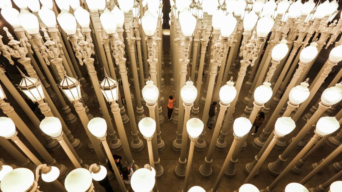 Chris Burden's "Urban Light" installation at LACMA has become one of the city's most popular landmarks and tourist attractions - and it's celebrating its 10th birthday. For its' tenth anniversary the museum announced that the display is now LED lights saving 90% of energy.