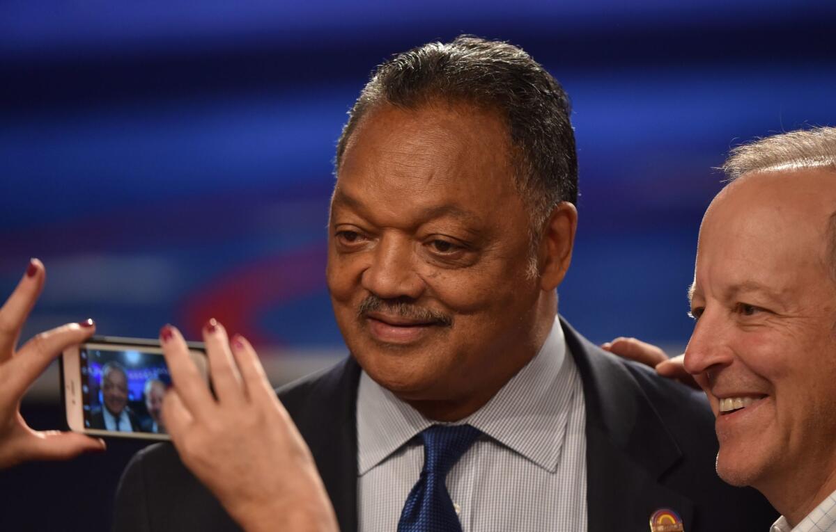 The Rev. Jesse Jackson, shown in 2016, said Sunday at the Islamic Center of Southern California that he endorsed removing monuments to Confederate leaders.