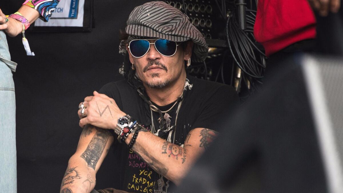 Johnny Depp attending the Glastonbury Festival in June in Glastonbury, England.
