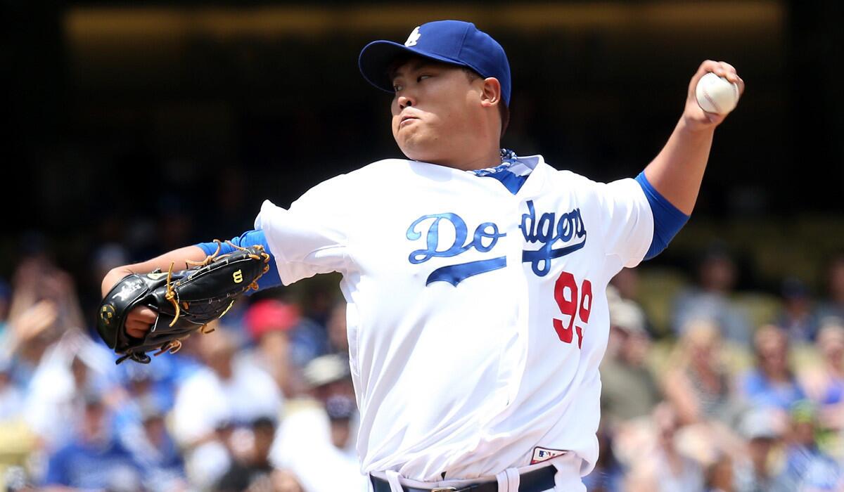 Dodgers left-handed starter Hyun-Jin Ryu has a record of 3-2 with a 3.00 earned-run average in seven starts this season.