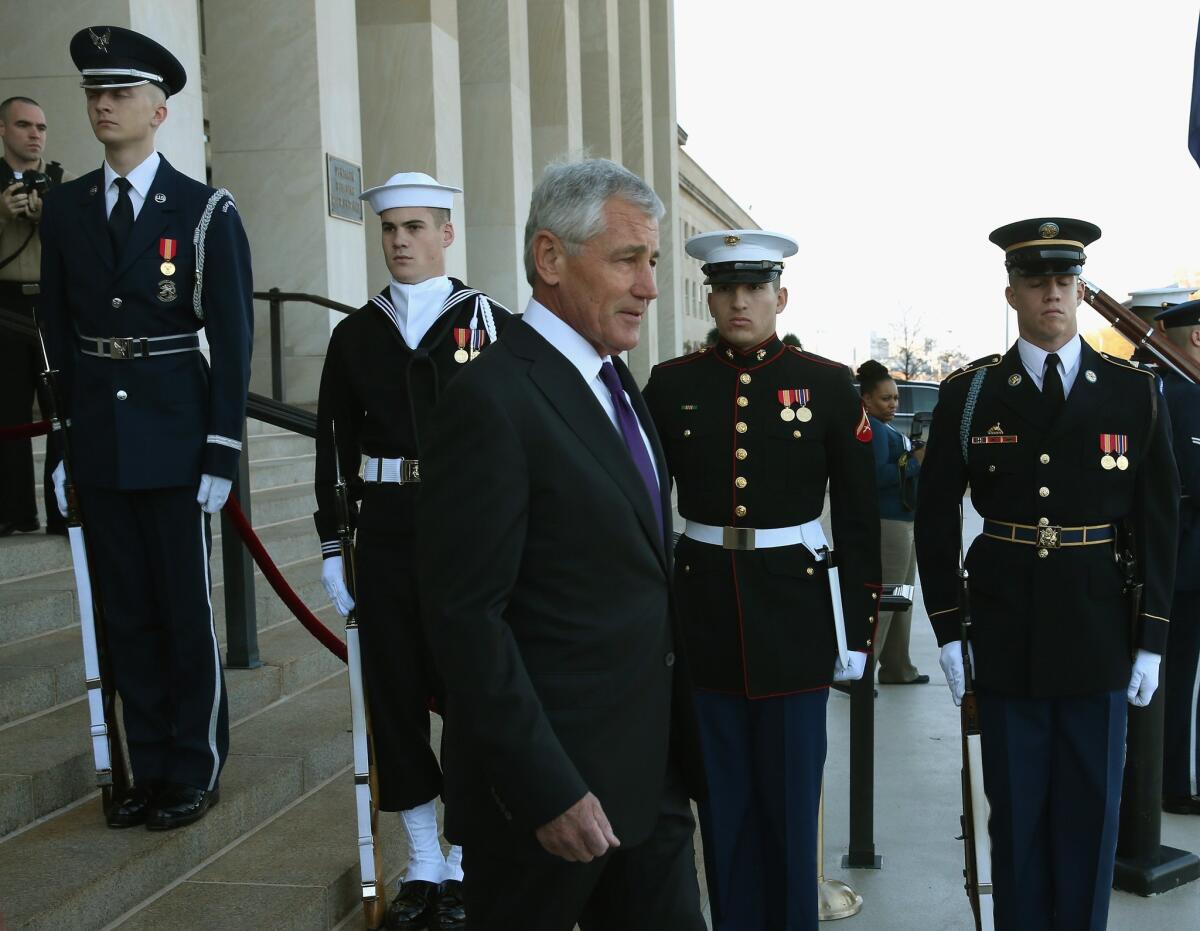 Defense Secretary Chuck Hagel is stepping down, President Obama announced Monday.